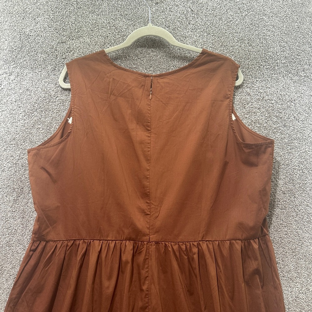 La Bellum Hillary Scott Maxi Dress 1X Brown Embroidered Boho Peasant‎ Cottage - Picture 3 of 12